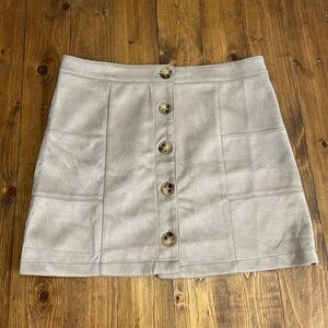 Altar’d state size large tan faux suede mini skirt